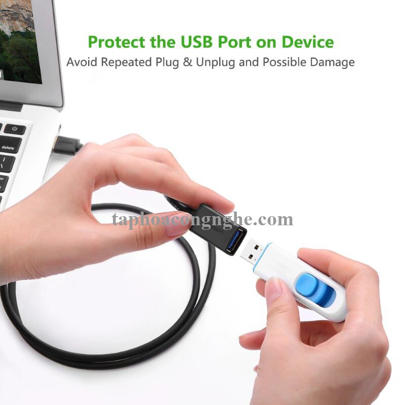 Ugreen 30125 0.5M màu Đen Cáp tín hiệu nối dài USB 3.0 cao cấp US129 30030125